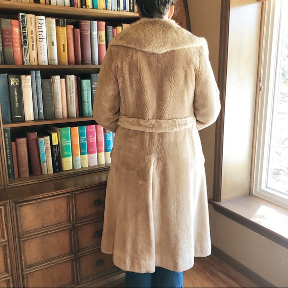 VTG 70s Carl W Herrmann Golden Beaver Trench Coat - Picture 4 of 8